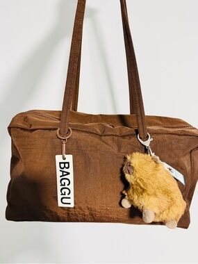 BAGGU Brown Everyday Tote Bag (Medium Bowler Bag)